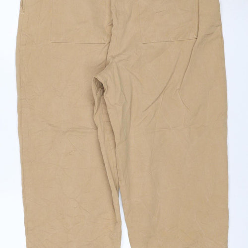 Marks and Spencer Women Beige Chino Trousers Size 14 Regular