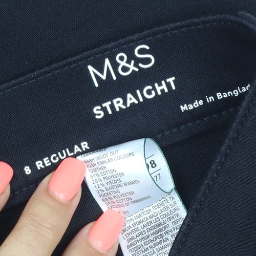 Marks and Spencer Women’s Black Straight Jeans Size 8 Regular Stretch Denim