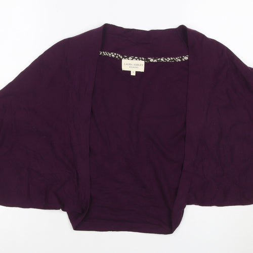 Laura Ashley Women Purple Cotton Shrug S Relaxed Fit Lightweight Knit