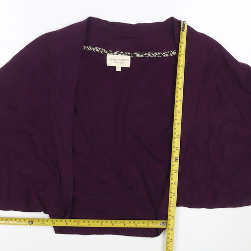 Laura Ashley Women Purple Cotton Shrug S Relaxed Fit Lightweight Knit