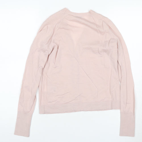 Jigsaw Women's Pink Wool V-Neck Button Cardigan Size S