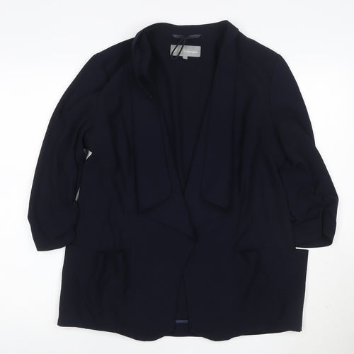 Marks and Spencer Womens Blue Size 12 Shawl Blazer Jacket