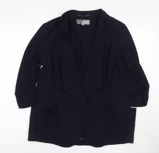 Marks and Spencer Womens Blue Size 12 Shawl Blazer Jacket