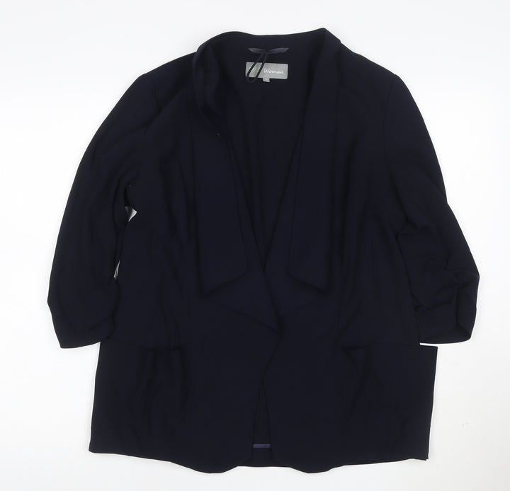 Marks and Spencer Womens Blue Size 12 Shawl Blazer Jacket