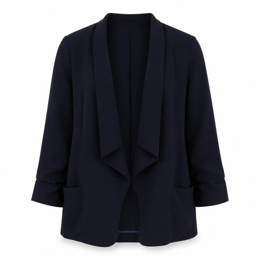 Marks and Spencer Womens Blue Size 12 Shawl Blazer Jacket
