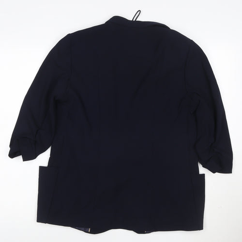 Marks and Spencer Womens Blue Size 12 Shawl Blazer Jacket