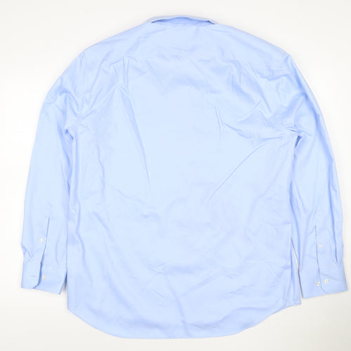 Marks and Spencer Mens Blue Regular Fit Non-Iron Cotton Shirt 16.5 42in
