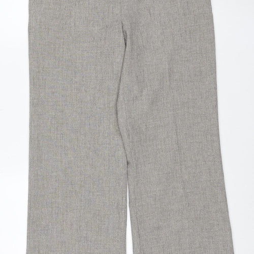 Dorothy Perkins Women’s Grey Wide-Leg Linen Blend Trousers Size 12