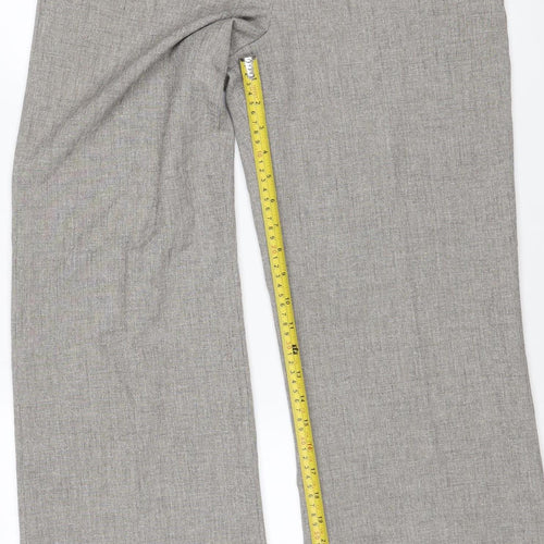Dorothy Perkins Women’s Grey Wide-Leg Linen Blend Trousers Size 12