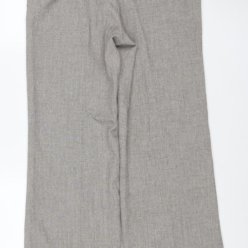 Dorothy Perkins Women’s Grey Wide-Leg Linen Blend Trousers Size 12