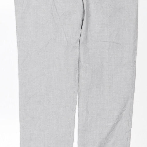 H&M Men's Grey Slim Fit Check Chino Trousers XS