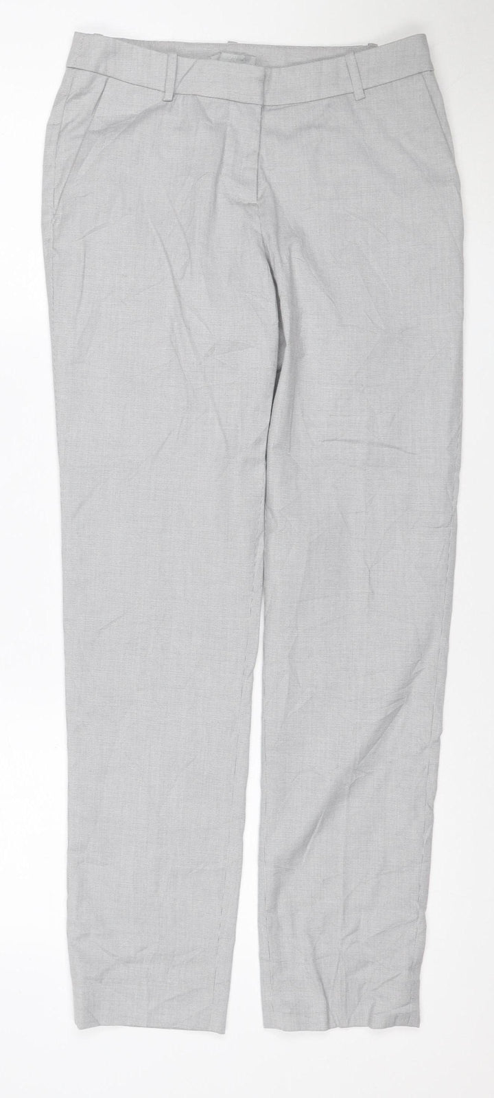 H&M Men's Grey Slim Fit Check Chino Trousers XS