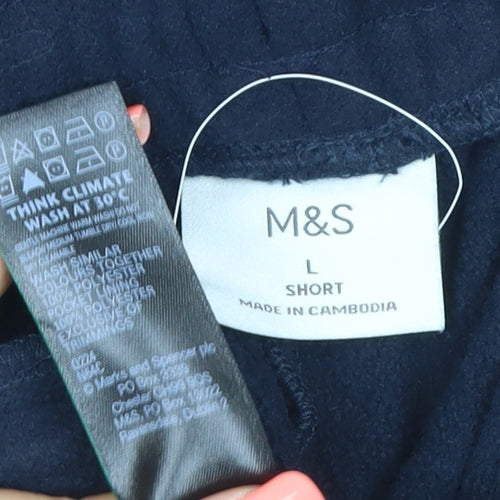 Marks and Spencer Men's Blue L Short Jogger Trousers