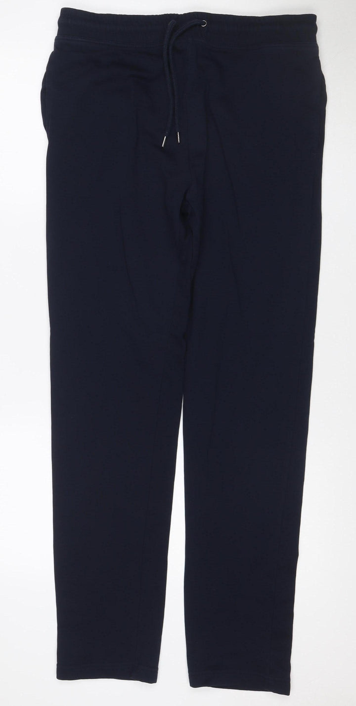 Marks and Spencer Mens Blue M Long Jogger Trousers Cotton Blend