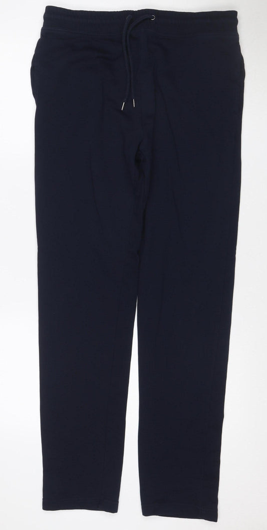Marks and Spencer Mens Blue M Long Jogger Trousers Cotton Blend