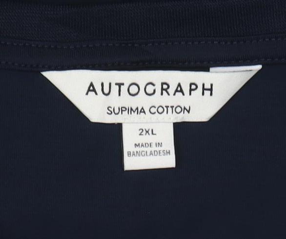 Marks and Spencer Men’s Blue 2XL Supima Cotton Crew Neck T-Shirt