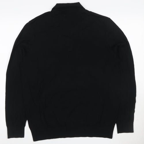 Marks and Spencer Autograph Men’s Black Merino Wool Henley Jumper L