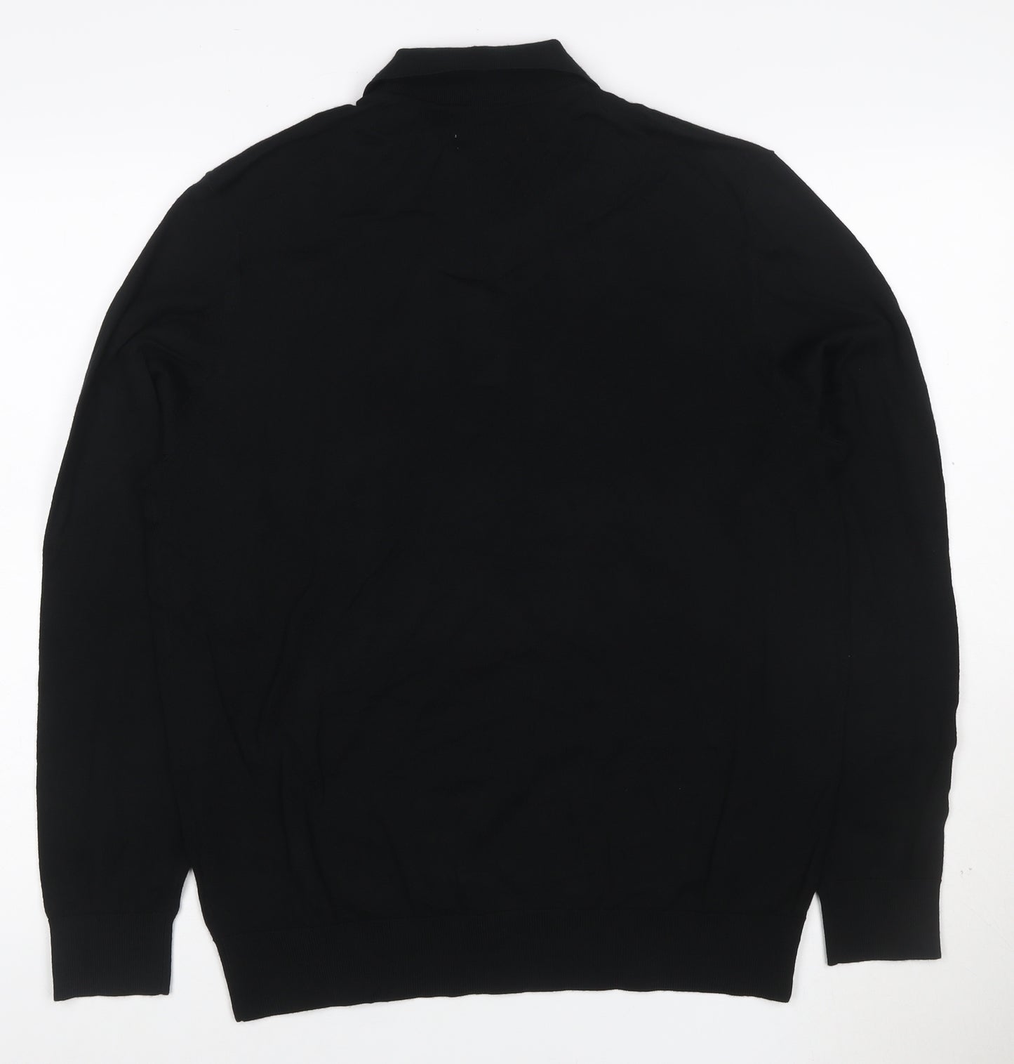 Marks and Spencer Autograph Men’s Black Merino Wool Henley Jumper L