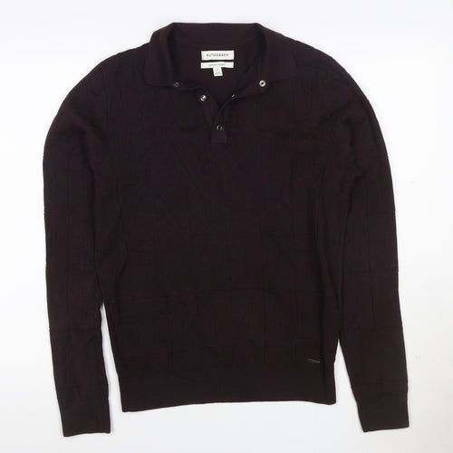 Marks and Spencer Men’s Brown Cotton Modal Henley Jumper Size S