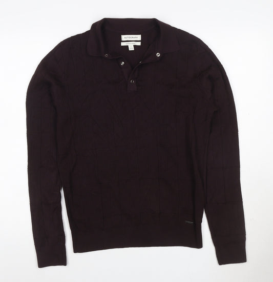 Marks and Spencer Men’s Brown Cotton Modal Henley Jumper Size S