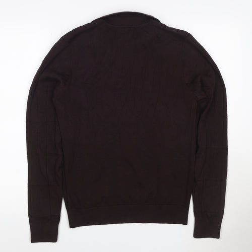 Marks and Spencer Men’s Brown Cotton Modal Henley Jumper Size S