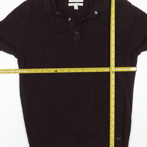 Marks and Spencer Men’s Brown Cotton Modal Henley Jumper Size S