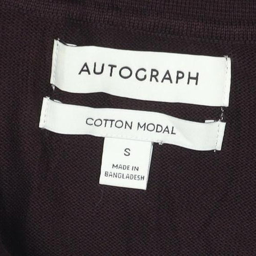 Marks and Spencer Men’s Brown Cotton Modal Henley Jumper Size S