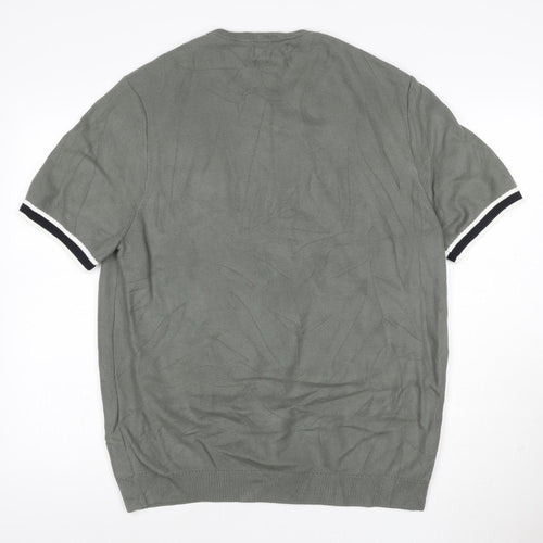 Marks and Spencer Mens Grey XL Cotton Modal Crew Neck Short Sleeve T-Shirt