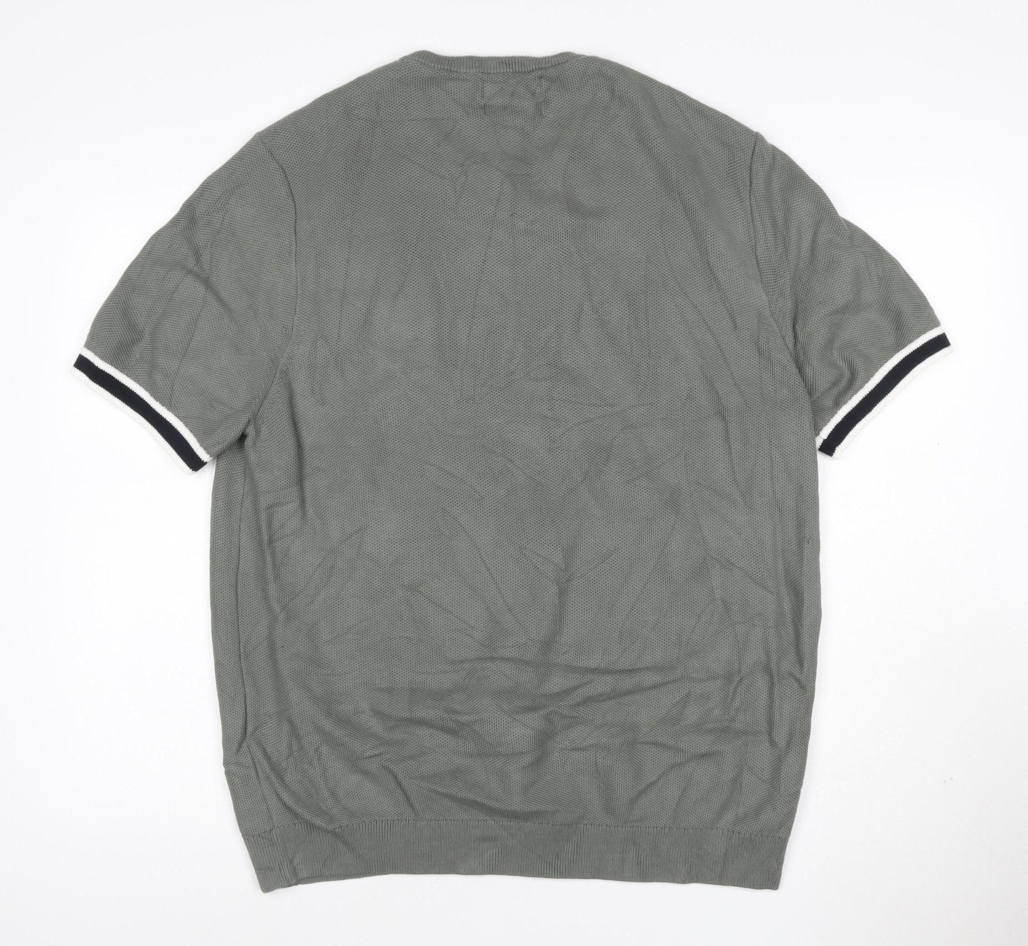Marks and Spencer Mens Grey XL Cotton Modal Crew Neck Short Sleeve T-Shirt