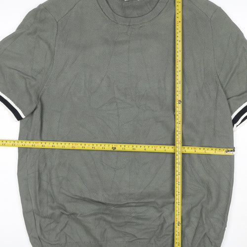 Marks and Spencer Mens Grey XL Cotton Modal Crew Neck Short Sleeve T-Shirt