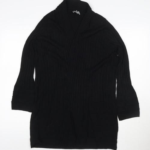 Marks and Spencer Per Una Women’s Black Size 14 Open Ribbed Knit Cardigan