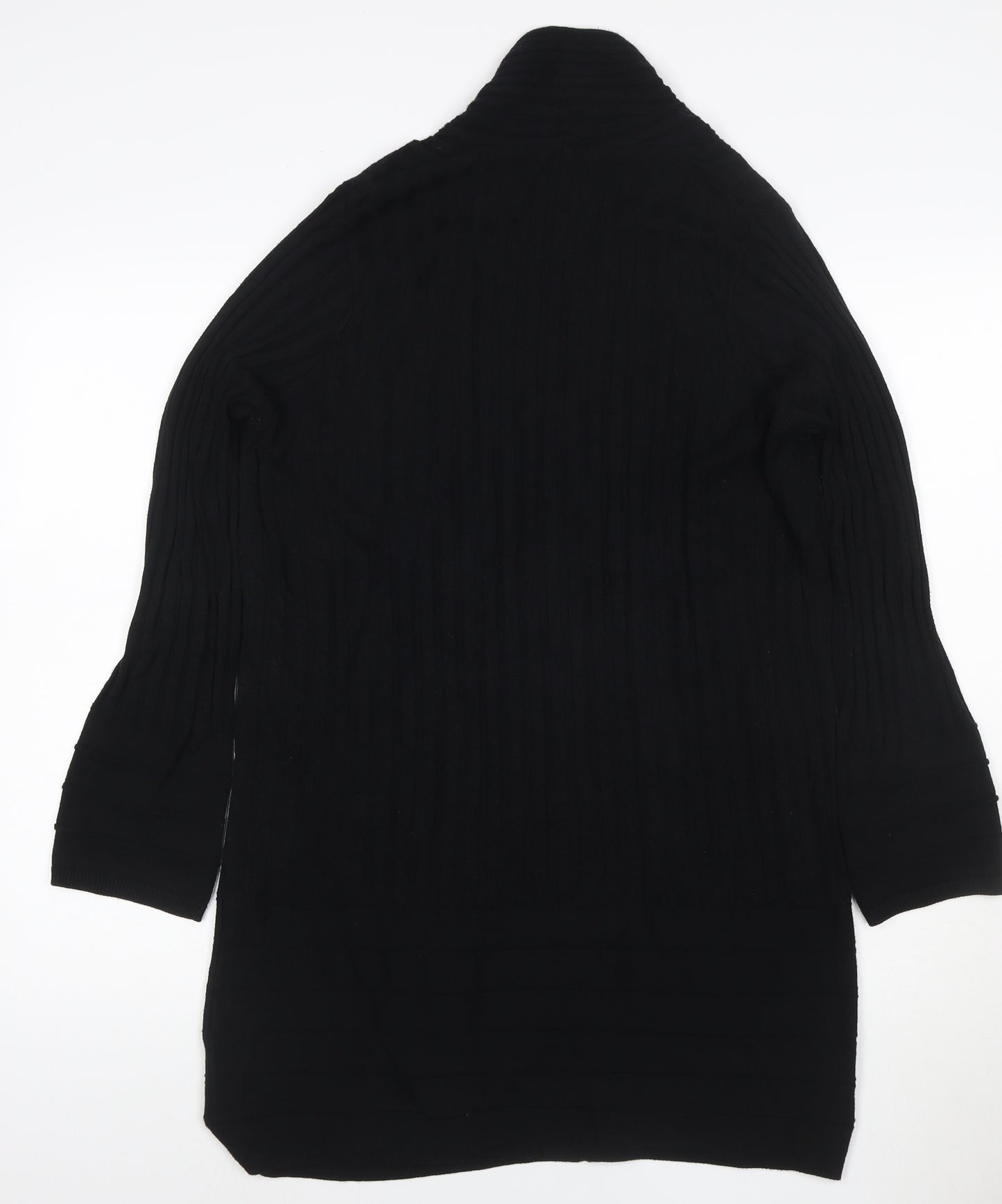 Marks and Spencer Per Una Women’s Black Size 14 Open Ribbed Knit Cardigan