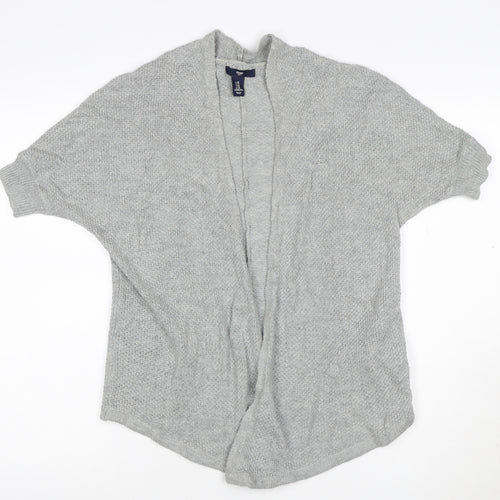 Gap Womens Grey XS Open-Knit Short Sleeve Cotton Cardigan