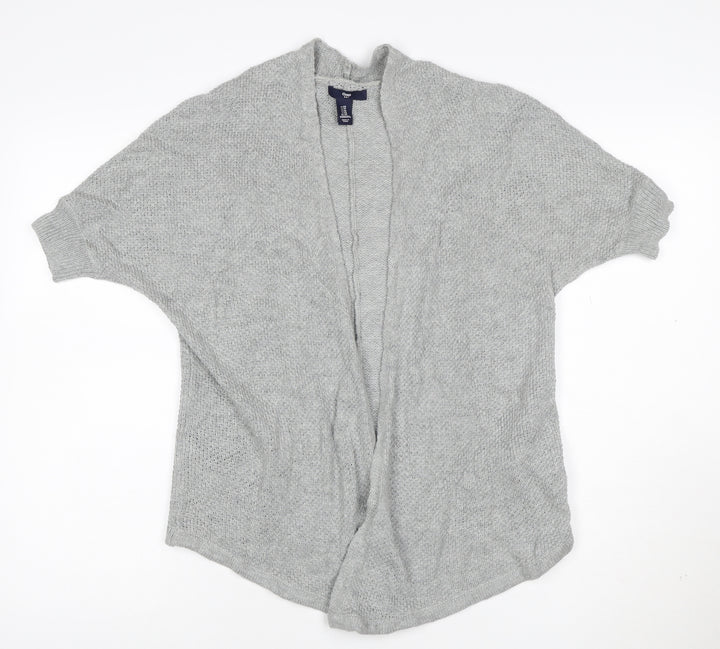 Gap Womens Grey XS Open-Knit Short Sleeve Cotton Cardigan