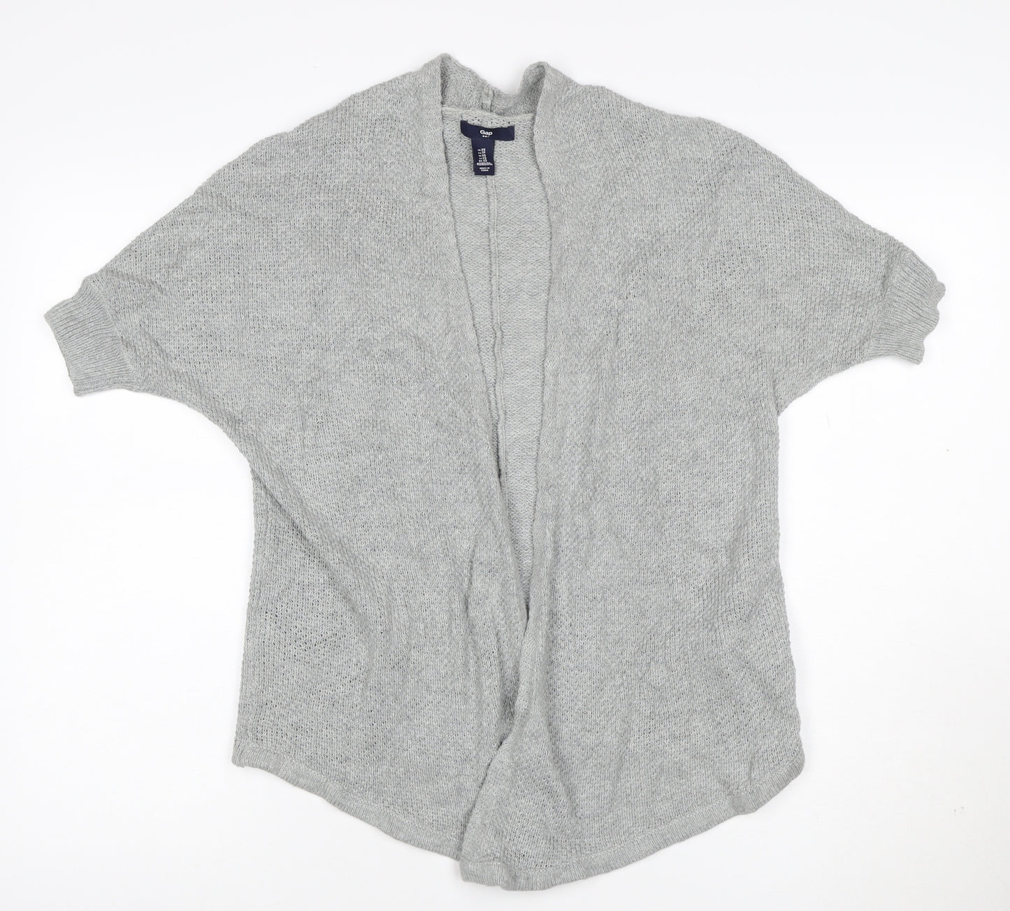 Gap Womens Grey XS Open-Knit Short Sleeve Cotton Cardigan