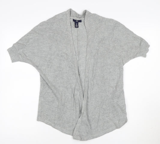 Gap Womens Grey XS Open-Knit Short Sleeve Cotton Cardigan