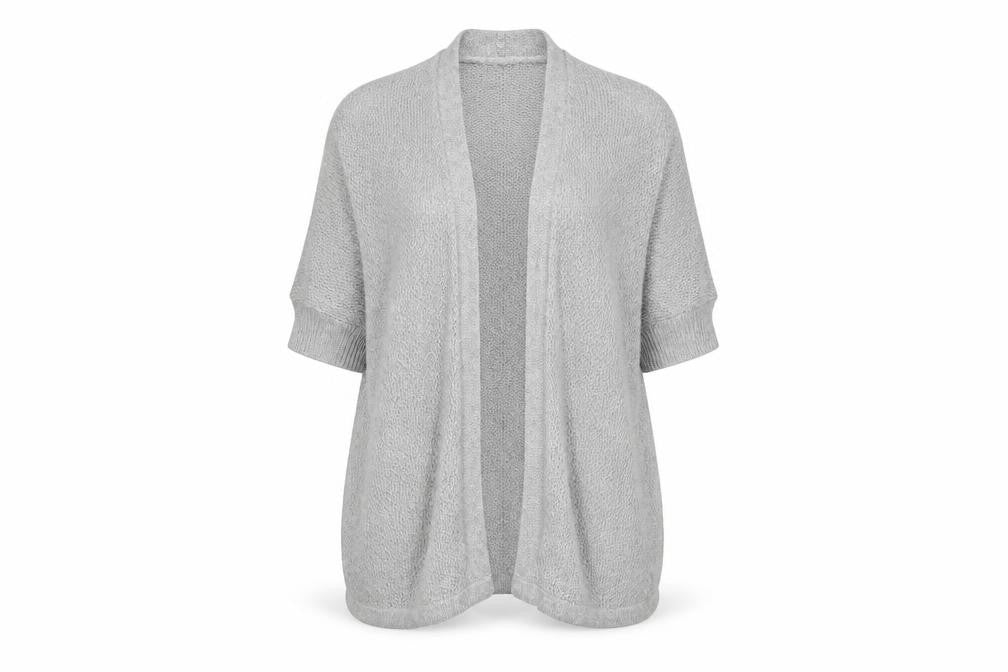 Gap Womens Grey XS Open-Knit Short Sleeve Cotton Cardigan