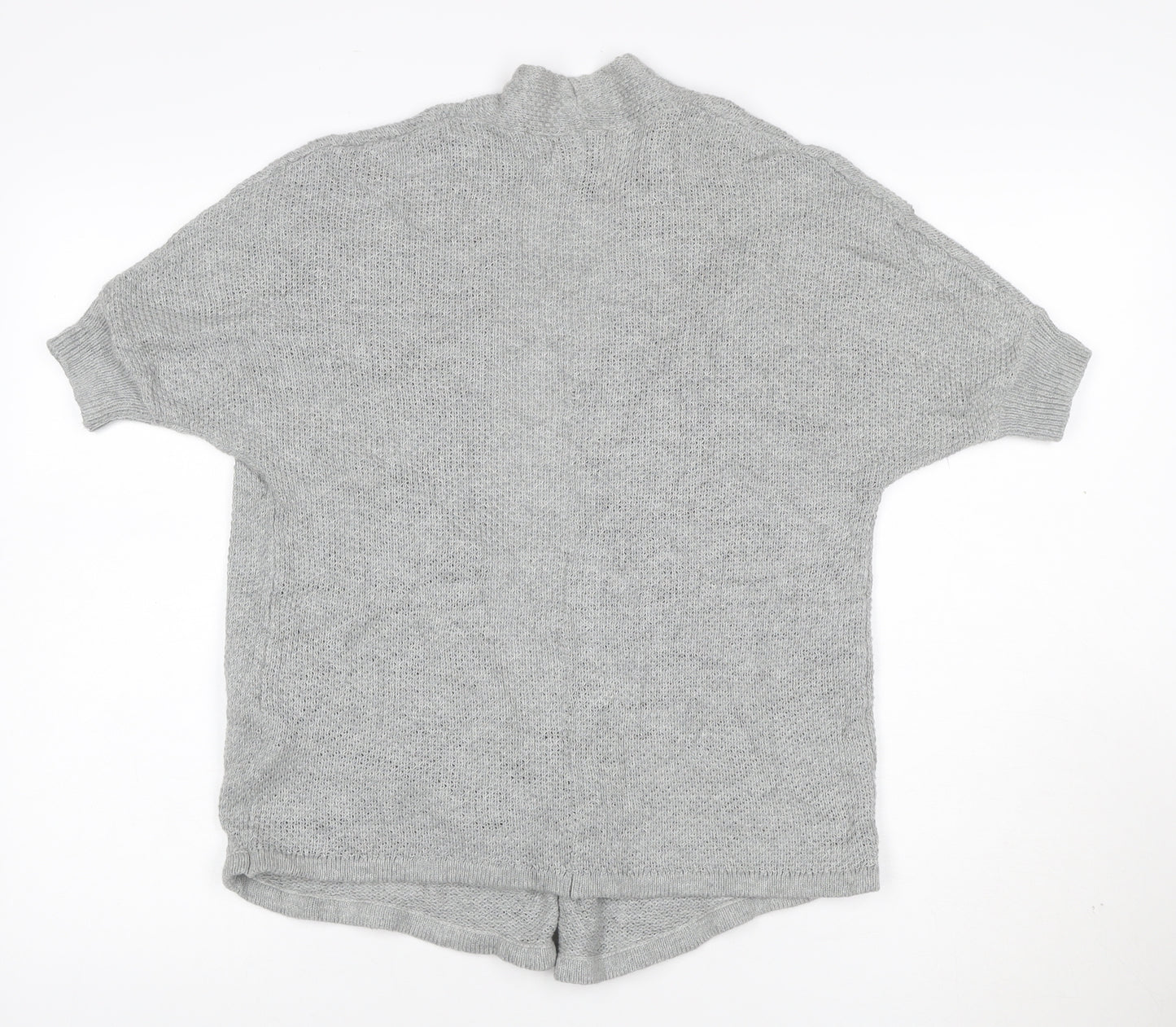 Gap Womens Grey XS Open-Knit Short Sleeve Cotton Cardigan