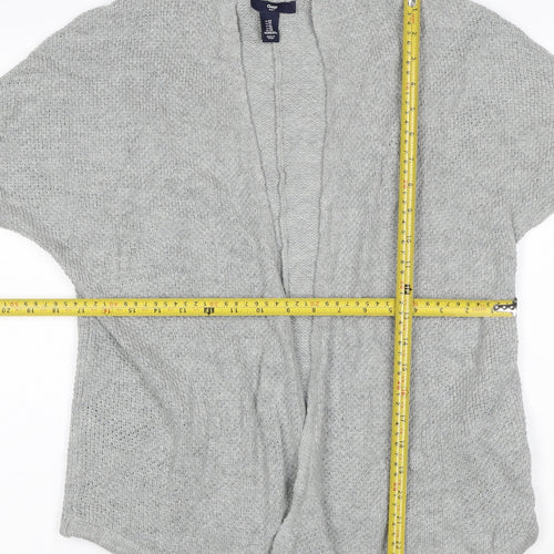Gap Womens Grey XS Open-Knit Short Sleeve Cotton Cardigan