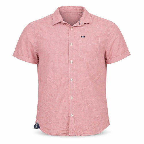 Superdry Men Red Short Sleeve Cotton Button-Up Shirt M