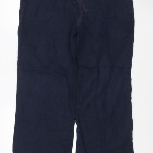 Marks and Spencer Women’s Blue Linen Relaxed Wide Leg Trousers Size 14