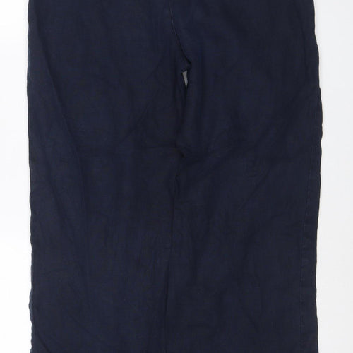 Marks and Spencer Women’s Blue Linen Relaxed Wide Leg Trousers Size 14