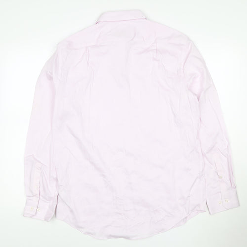 Marks and Spencer Men’s Pink 16in Regular Fit Long Sleeve Cotton Shirt