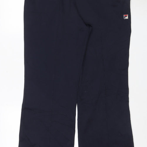 Fila Men's Navy Blue Track Pants Size 34 Regular Fit Polyester Cotton