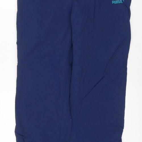 Puma Mens Blue Track Pants L Lightweight Woven Sports Trousers