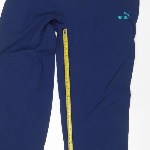 Puma Mens Blue Track Pants L Lightweight Woven Sports Trousers