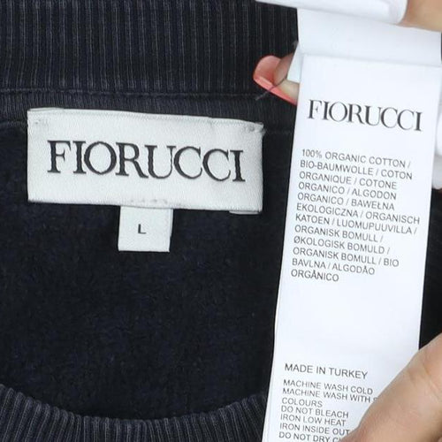 Fiorucci Men's Black L Graphic Print Retro Crew Neck Sweatshirt