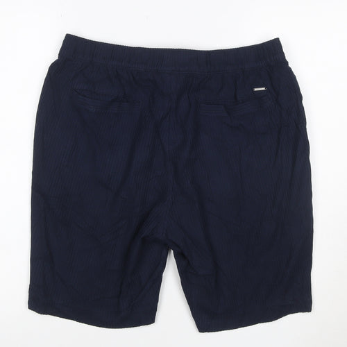 Marks and Spencer Autograph Men's Blue Chino Shorts M Elastic Waist