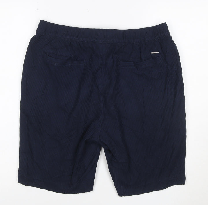 Marks and Spencer Autograph Men's Blue Chino Shorts M Elastic Waist