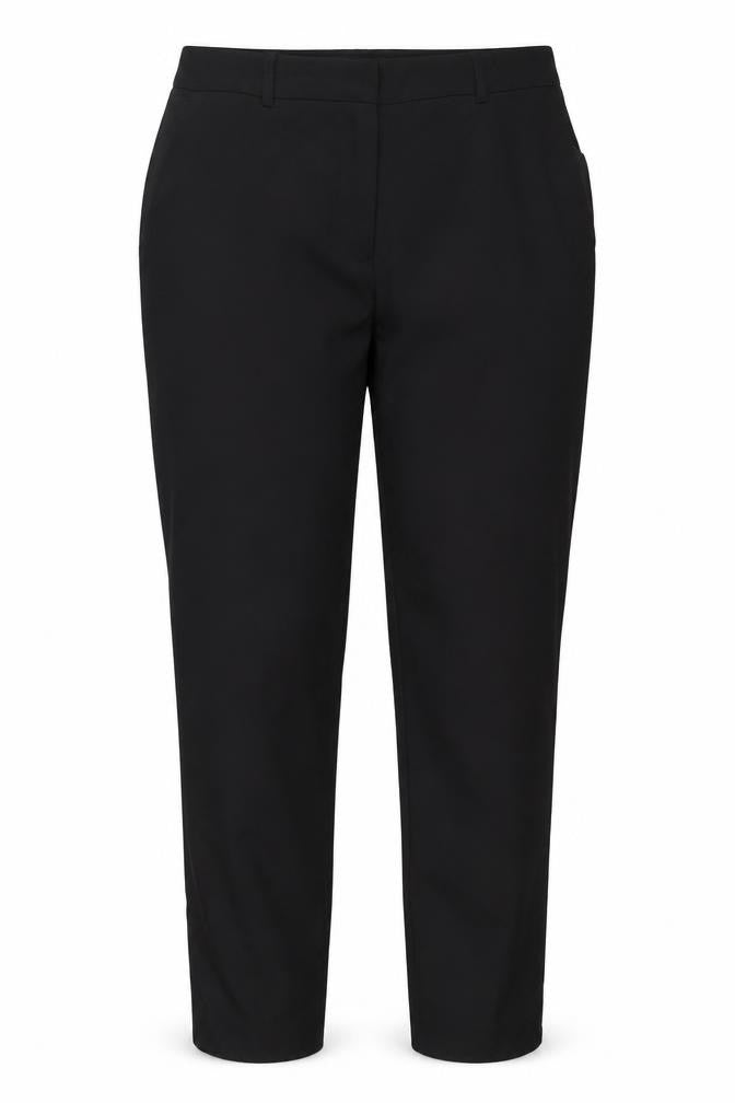 Front view of Dorothy Perkins Women's Black, size 12, Straight Stretch Trousers